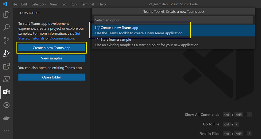Teams Toolkit for Creating Microsoft Teams Tab